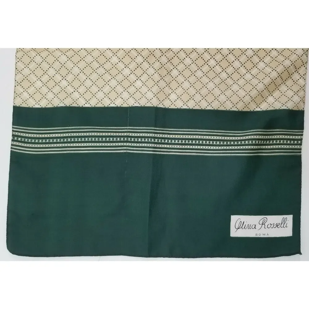 II) Vintage Olivia Rosselli Roma Italian Women's Scarf Green Almond 13
